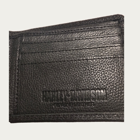 Harley-Davidson Men's Pebble Classic Eagle Leather Billfold Wallet. - Picture 6 of 9
